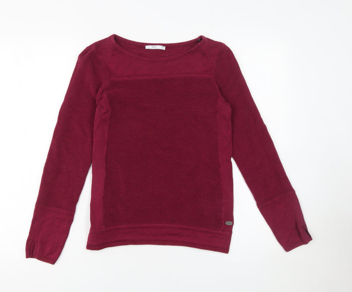 edc Women’s Red Cotton Blend Knit Jumper XS Long Sleeve