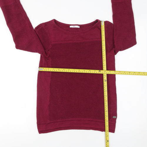 edc Women’s Red Cotton Blend Knit Jumper XS Long Sleeve