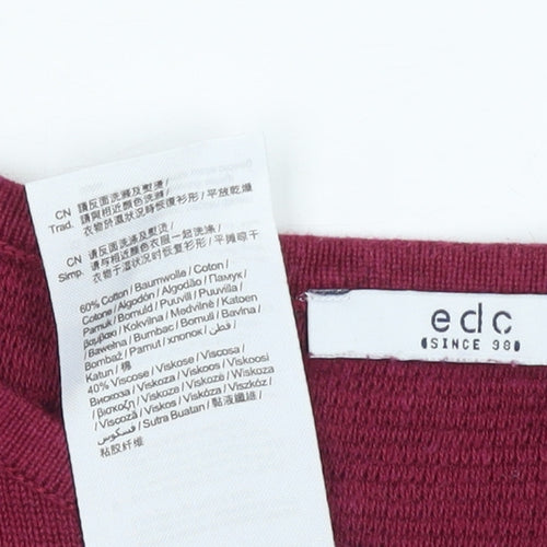 edc Women’s Red Cotton Blend Knit Jumper XS Long Sleeve
