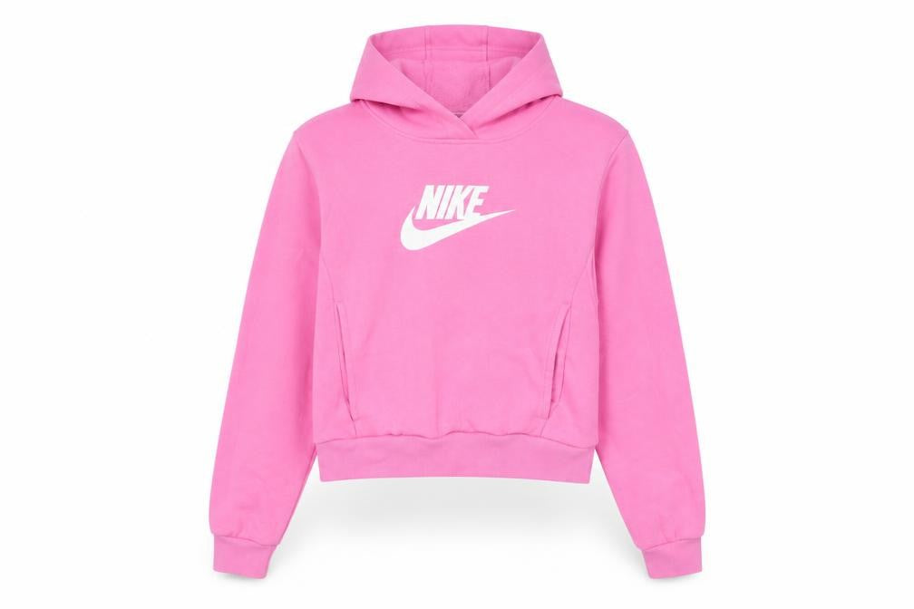 Nike Girls Pink Pullover Hoodie Size 146 Fleece Logo Sweatshirt