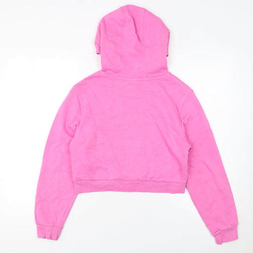 Nike Girls Pink Pullover Hoodie Size 146 Fleece Logo Sweatshirt