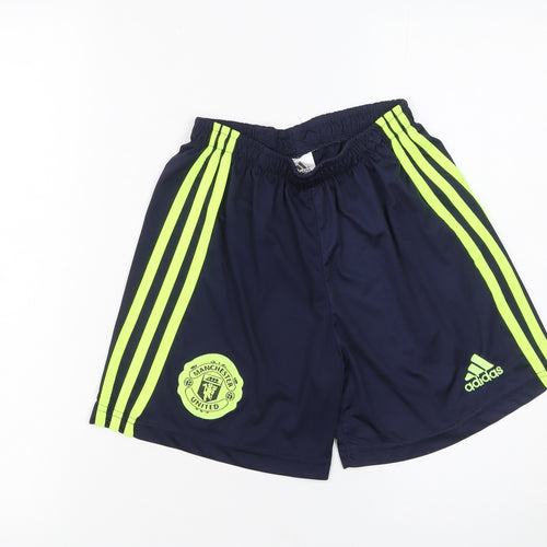 Adidas Boys Blue Manchester United Football Shorts Size 10 Years