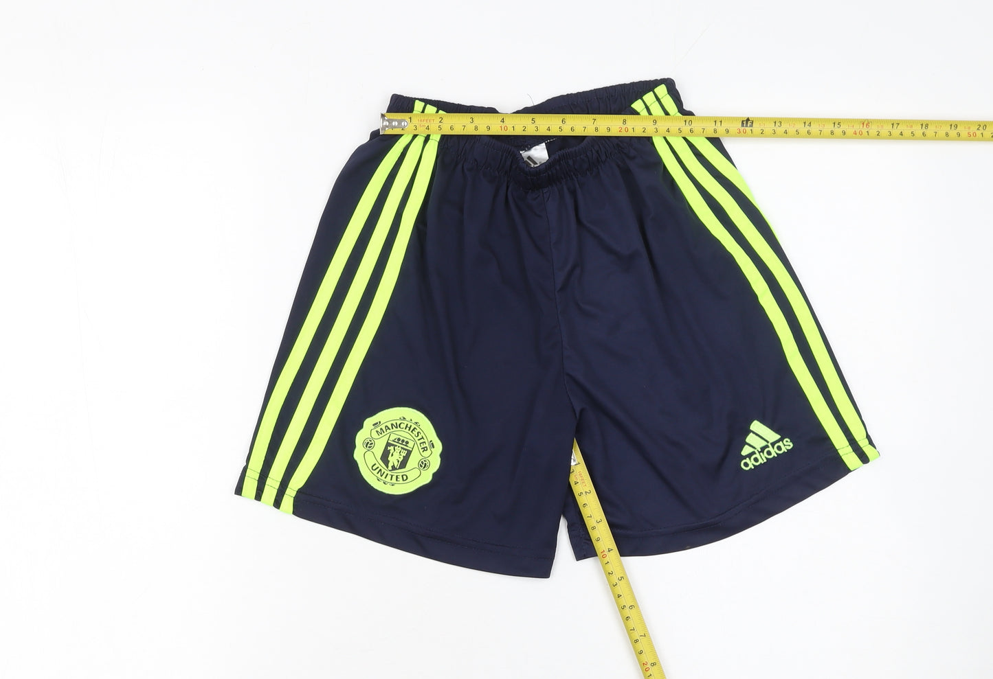 Adidas Boys Blue Manchester United Football Shorts Size 10 Years