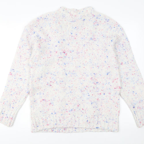 Savida Women's Ivory Speckled Cable-Knit Jumper Size 12
