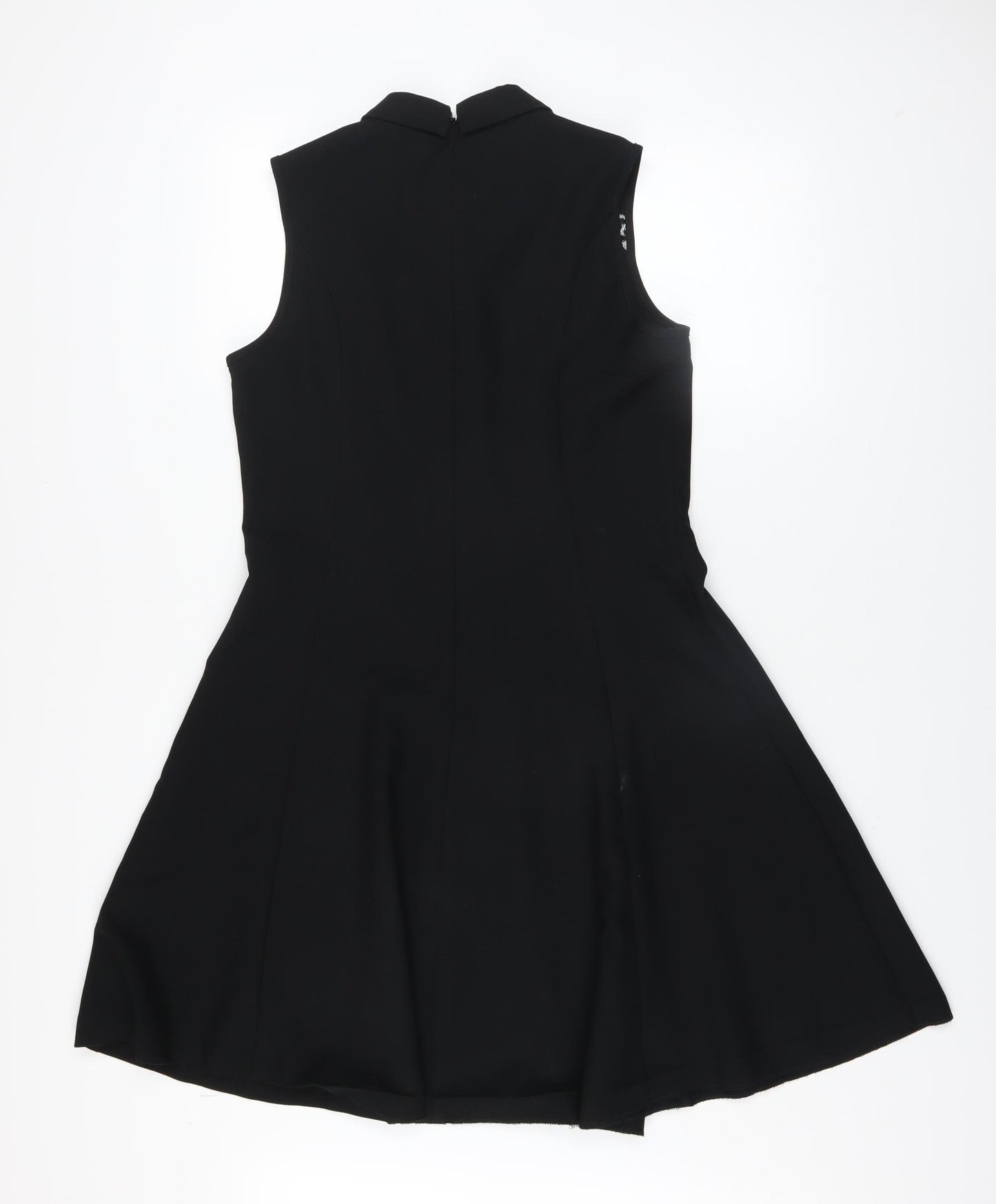 Savida Women's Black Sleeveless Collared A-Line Dress Size 14