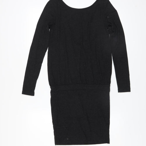 Moss Copenhagen Womens Black XS Bodycon Wool Blend Long Sleeve Dress