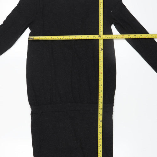Moss Copenhagen Womens Black XS Bodycon Wool Blend Long Sleeve Dress