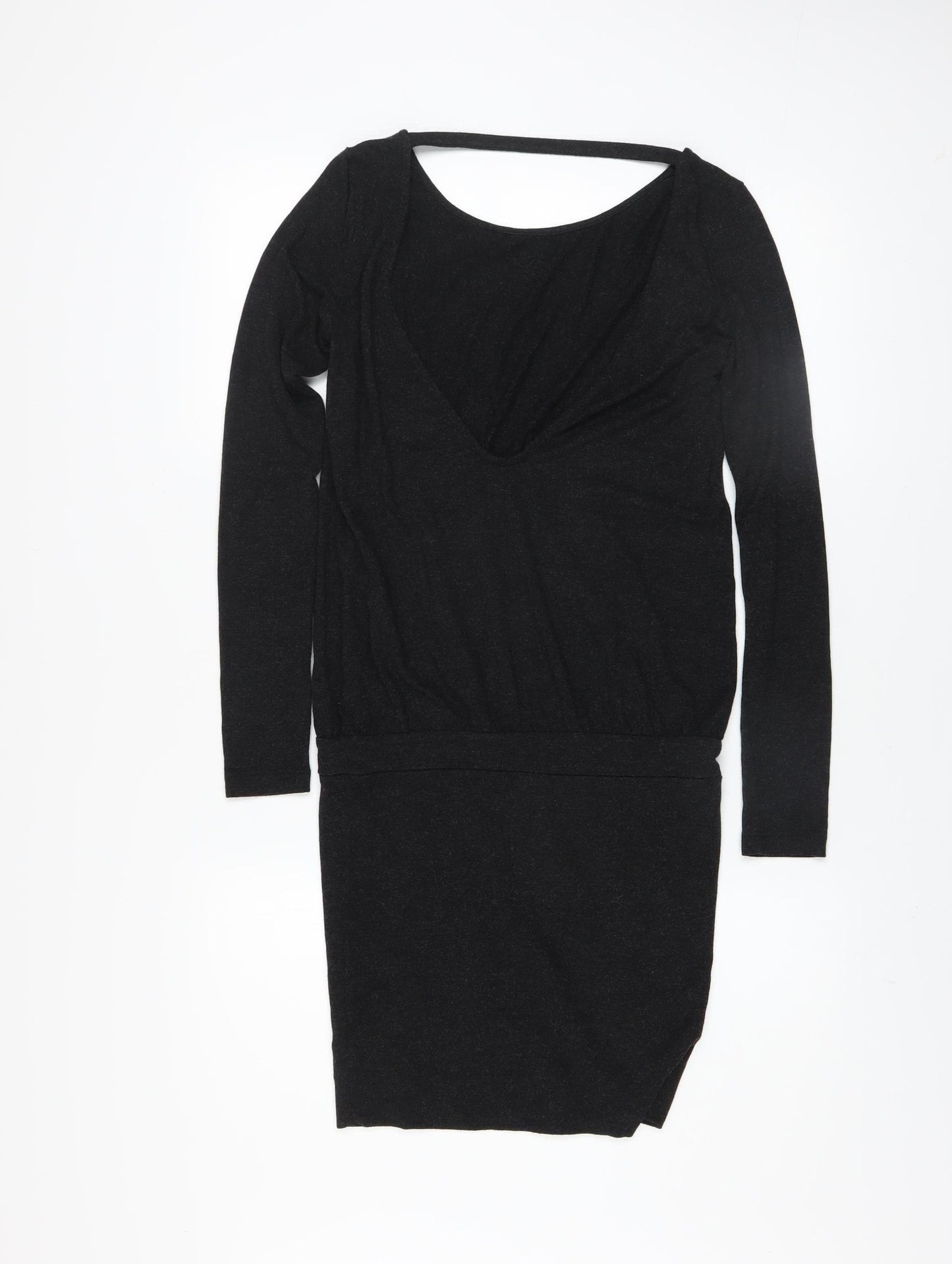 Moss Copenhagen Womens Black XS Bodycon Wool Blend Long Sleeve Dress