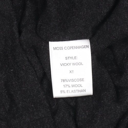 Moss Copenhagen Womens Black XS Bodycon Wool Blend Long Sleeve Dress