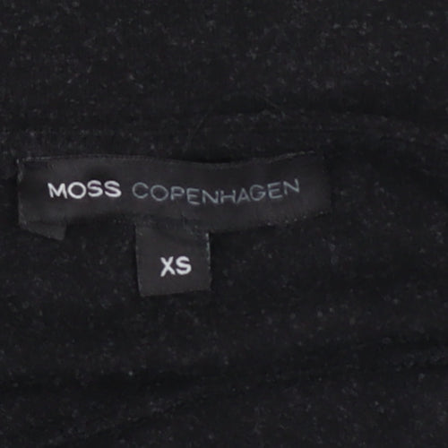 Moss Copenhagen Womens Black XS Bodycon Wool Blend Long Sleeve Dress