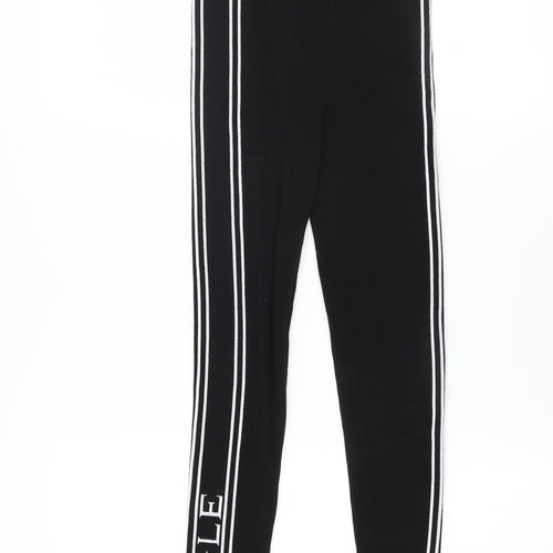Pringle of Scotland x H&M Women Black XS Ankle Leggings with Stripe Detail