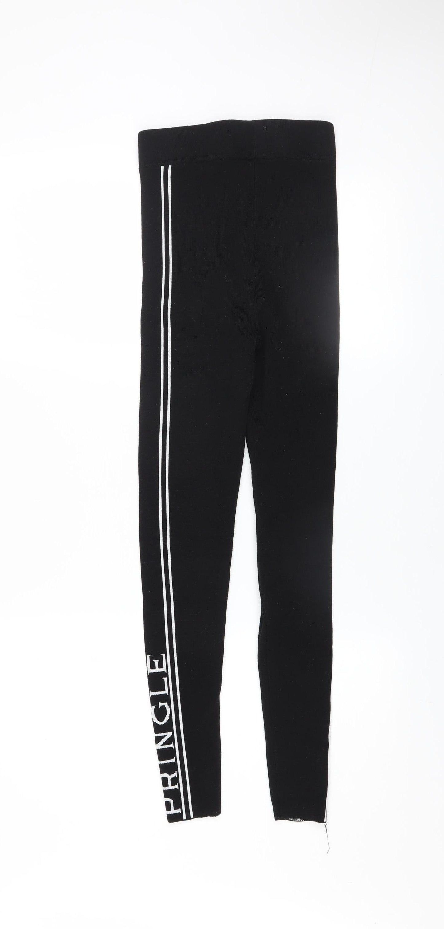 Pringle of Scotland x H&M Women Black XS Ankle Leggings with Stripe Detail