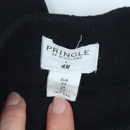 Pringle of Scotland x H&M Women Black XS Ankle Leggings with Stripe Detail