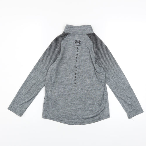 Under Armour Boys Grey 1/4 Zip Long Sleeve Pullover Sweatshirt 7-8 Years