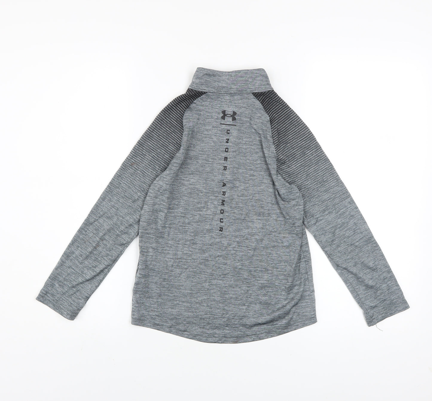 Under Armour Boys Grey 1/4 Zip Long Sleeve Pullover Sweatshirt 7-8 Years