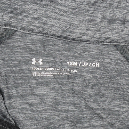 Under Armour Boys Grey 1/4 Zip Long Sleeve Pullover Sweatshirt 7-8 Years