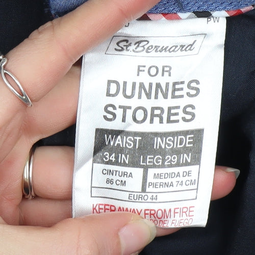St. Bernard for Dunnes Stores Men's Blue Chino Trousers 34W 29L