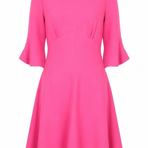 Closet Women’s Pink Fit & Flare Dress Size 12 Half Sleeve Knee Length
