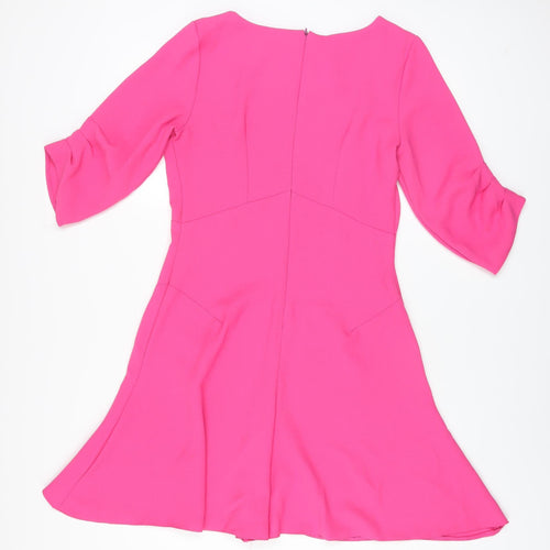 Closet Women’s Pink Fit & Flare Dress Size 12 Half Sleeve Knee Length