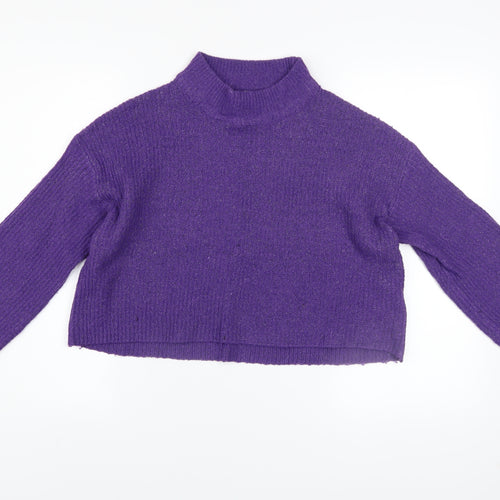 H&M Divided Women’s Purple Mock Neck Knit Jumper Size 12