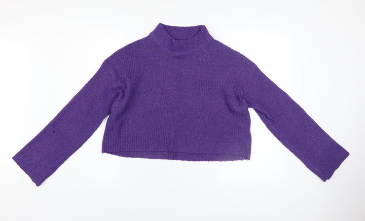 H&M Divided Women’s Purple Mock Neck Knit Jumper Size 12