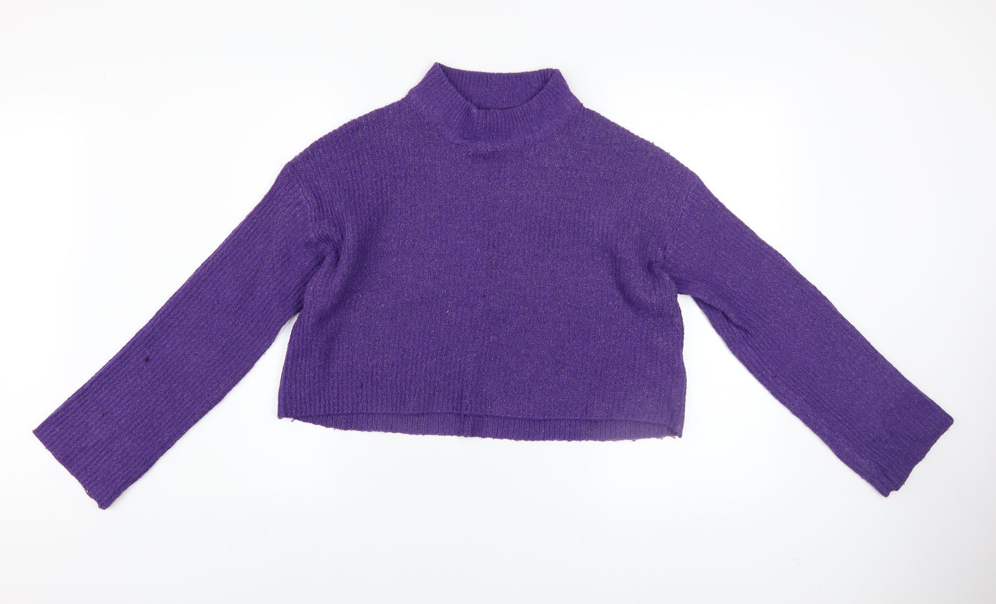 H&M Divided Women’s Purple Mock Neck Knit Jumper Size 12