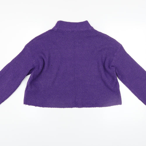H&M Divided Women’s Purple Mock Neck Knit Jumper Size 12