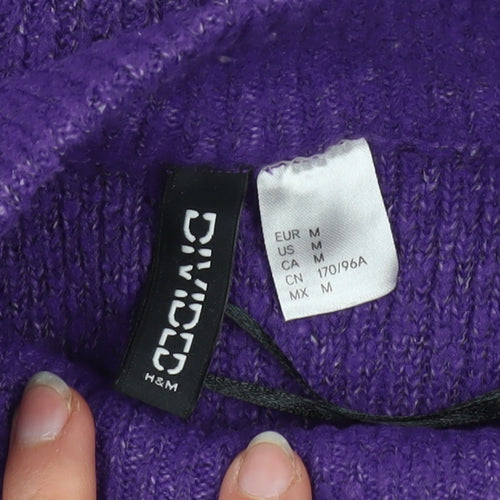 H&M Divided Women’s Purple Mock Neck Knit Jumper Size 12