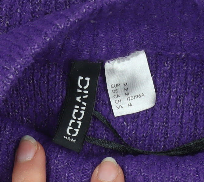 H&M Divided Women’s Purple Mock Neck Knit Jumper Size 12