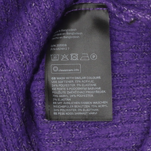 H&M Divided Women’s Purple Mock Neck Knit Jumper Size 12