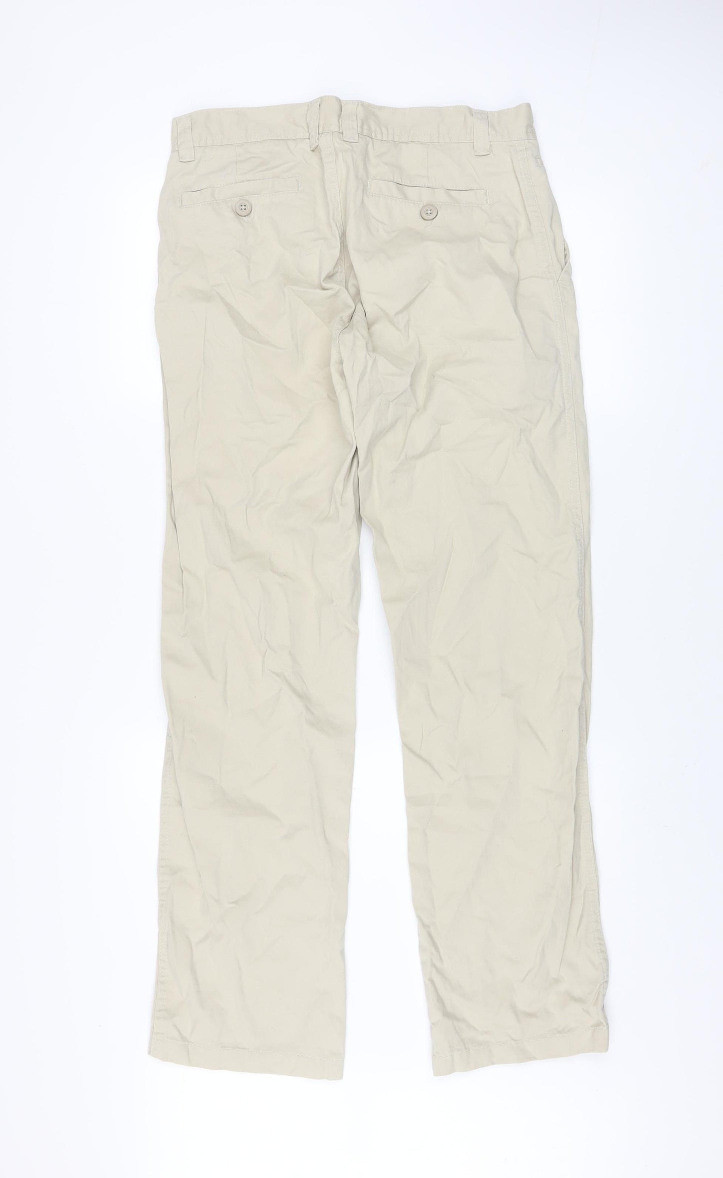 Denim Co. Men’s Beige Chino Trousers W32 L32 Regular Fit