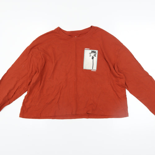 Hollister Womens Brown Cropped Long Sleeve T-Shirt XS