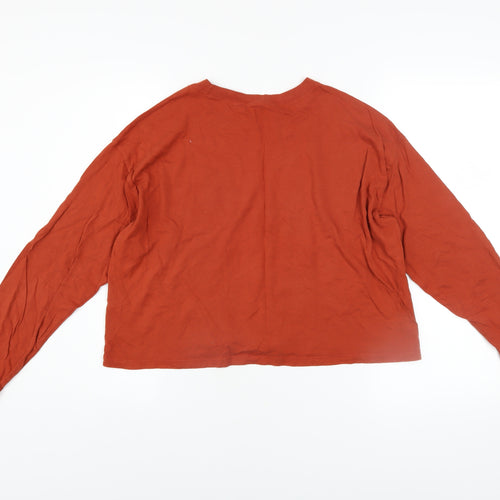 Hollister Womens Brown Cropped Long Sleeve T-Shirt XS
