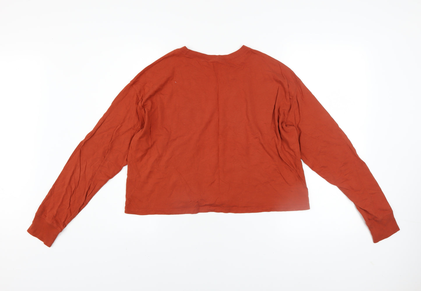 Hollister Womens Brown Cropped Long Sleeve T-Shirt XS