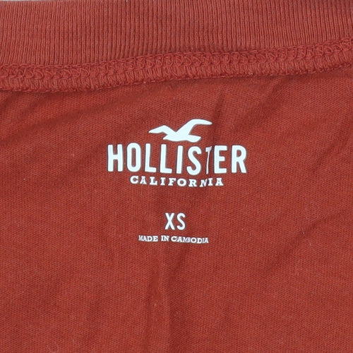 Hollister Womens Brown Cropped Long Sleeve T-Shirt XS
