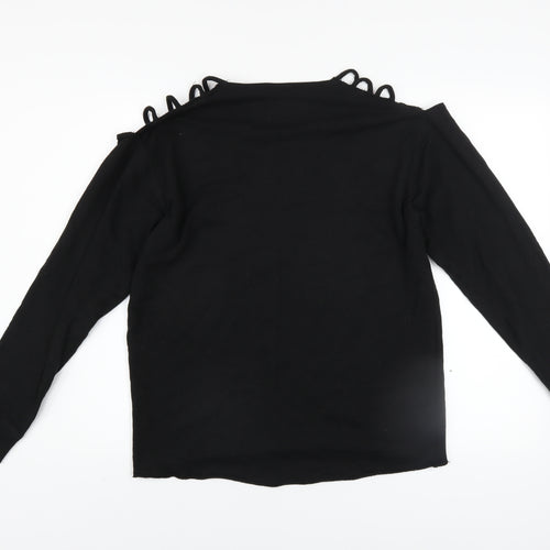 Victoria's Secret PINK Women's Black XS Sweatshirt with Cutout Shoulders