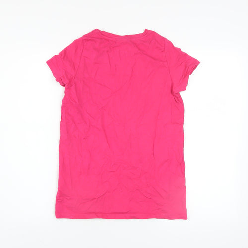 Slazenger Womens Pink Cotton Crew Neck Short Sleeve T-Shirt UK 8
