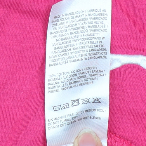 Slazenger Womens Pink Cotton Crew Neck Short Sleeve T-Shirt UK 8