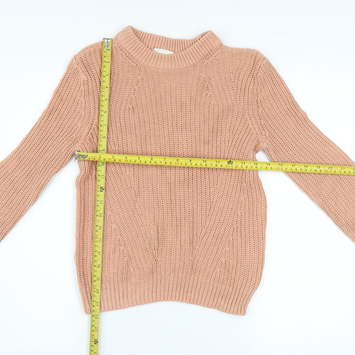 H&M Womens Beige Chunky Knit Mock Neck Pullover Jumper XS