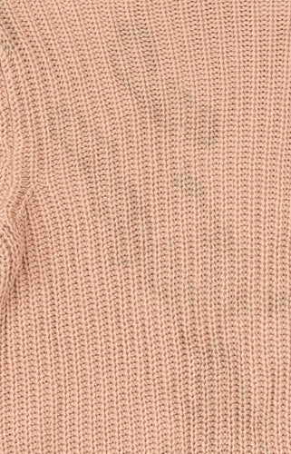 H&M Womens Beige Chunky Knit Mock Neck Pullover Jumper XS