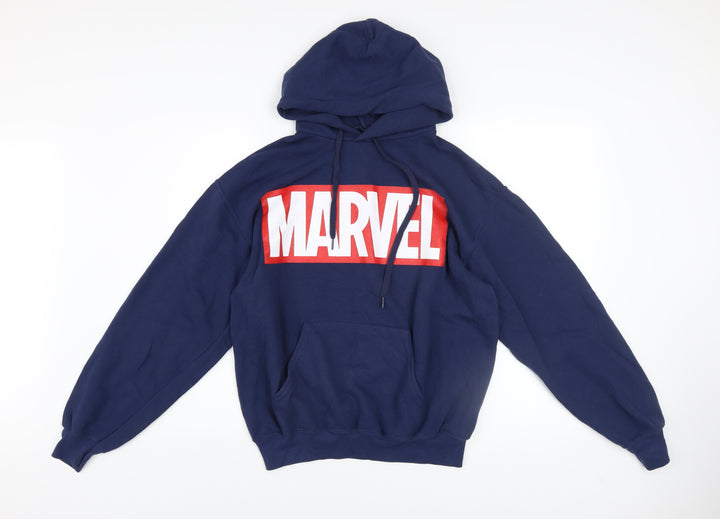 Marvel Men's Blue Pullover Hoodie Medium Graphic Print