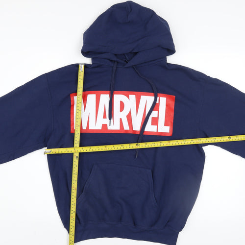 Marvel Men's Blue Pullover Hoodie Medium Graphic Print