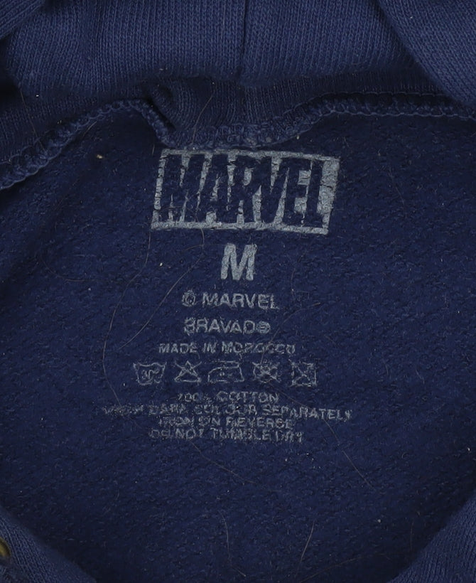 Marvel Men's Blue Pullover Hoodie Medium Graphic Print