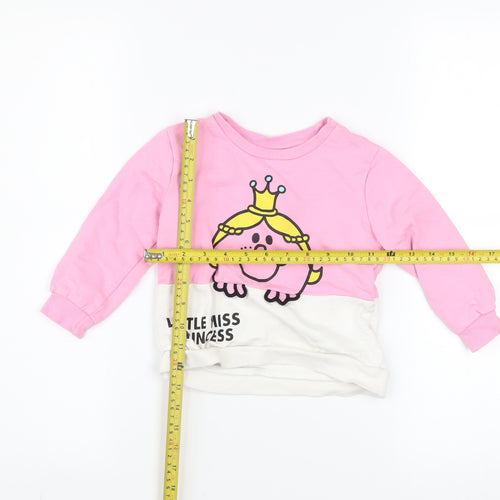 Dunnes Stores Girls Pink Little Miss Princess Pullover Jumper 18-24 Months