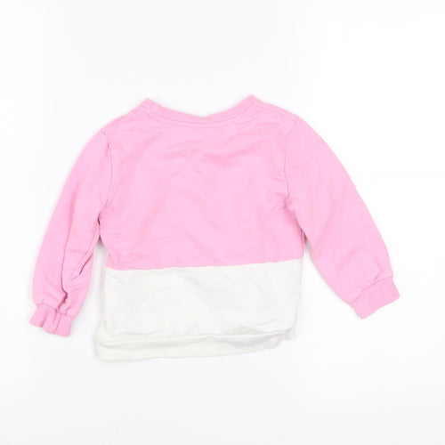 Dunnes Stores Girls Pink Little Miss Princess Pullover Jumper 18-24 Months