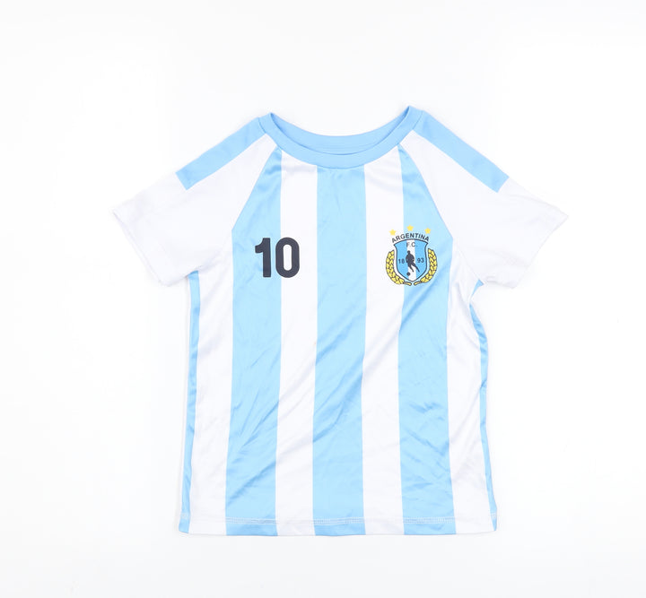 Dunnes Stores Boys Blue Argentina Football Jersey T-Shirt 5-6 Years