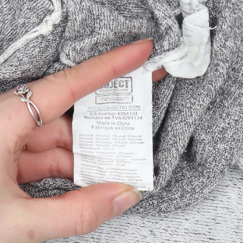 Object Women Grey Wrap Sweatshirt Medium Lyocell Cotton Blend
