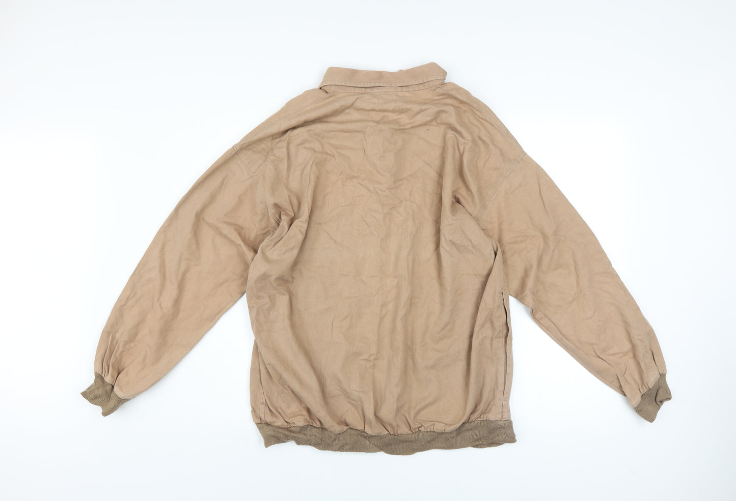 Walbusch Men’s Beige Henley Sweatshirt Size L 100% Cotton Ireland