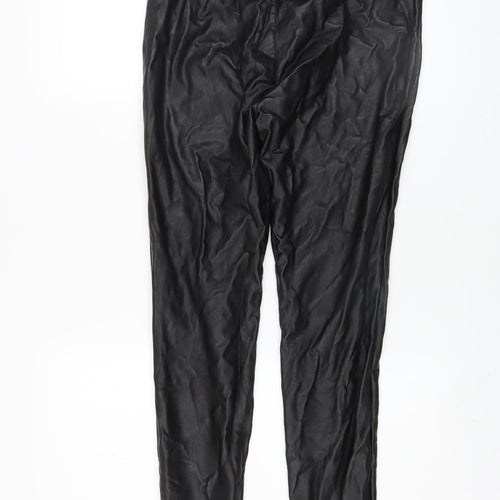 ONLY Womens Black Faux Leather High Rise Skinny Leggings M