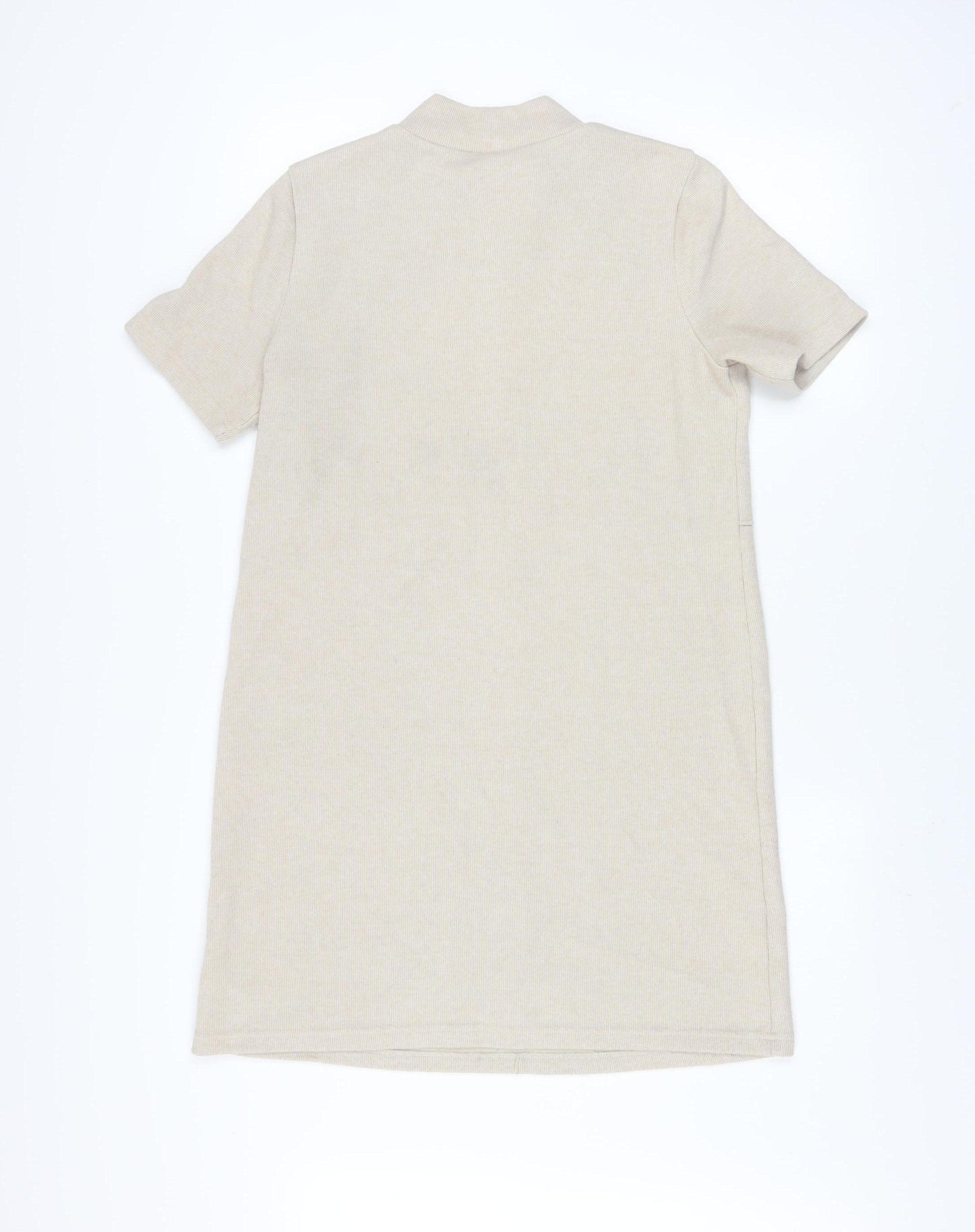 V by Very Women Beige Knee Length Shift Dress Size 12 Short Sleeve